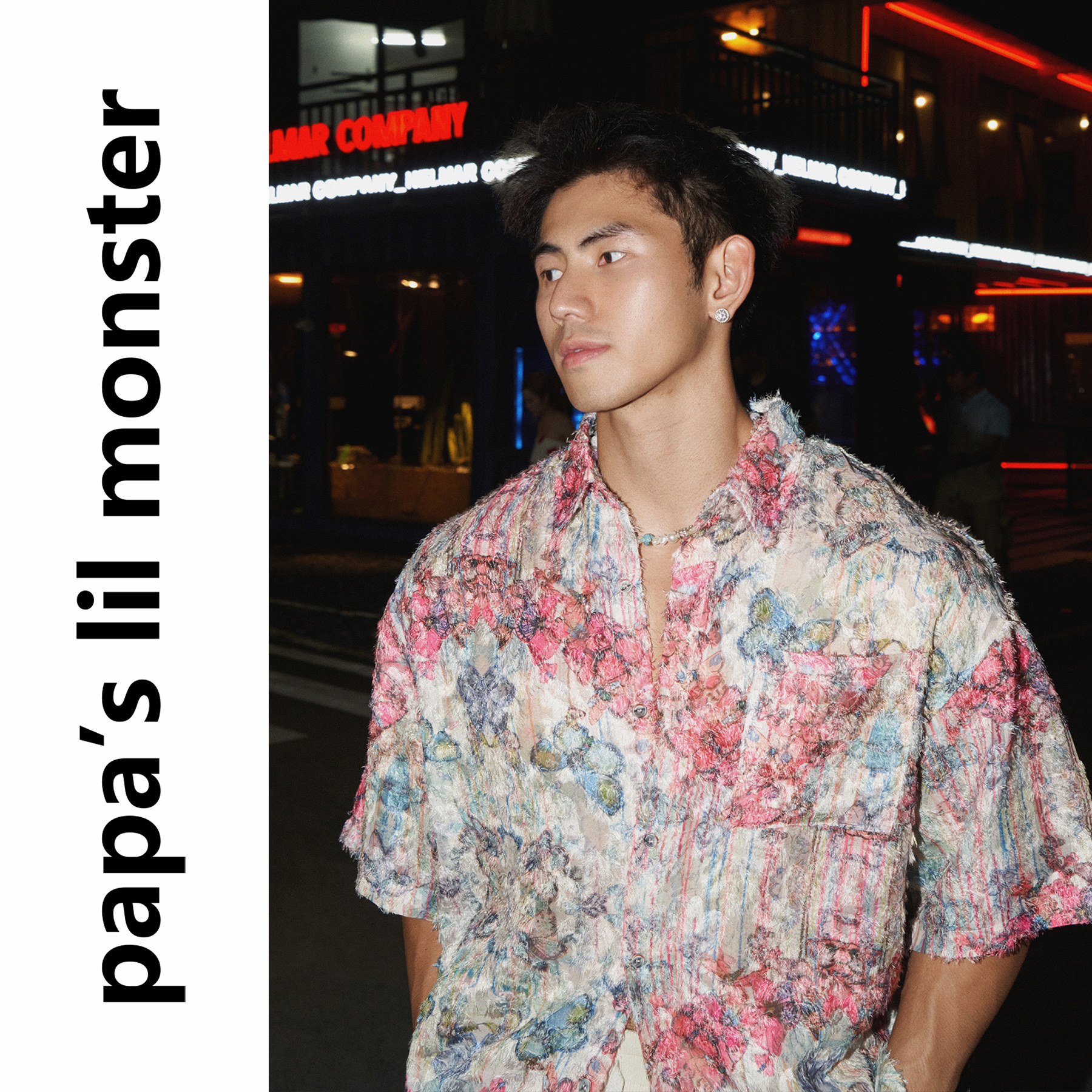 lil monster夏季美式旅行度假户外花衬衫男 休闲时尚个性潮流衬衣