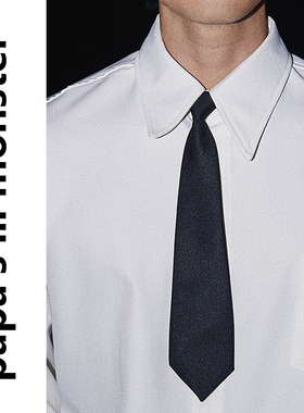 PAPASLILMONSTER学院风短款懒人免打便捷衬衫配饰DK34CM领带男女