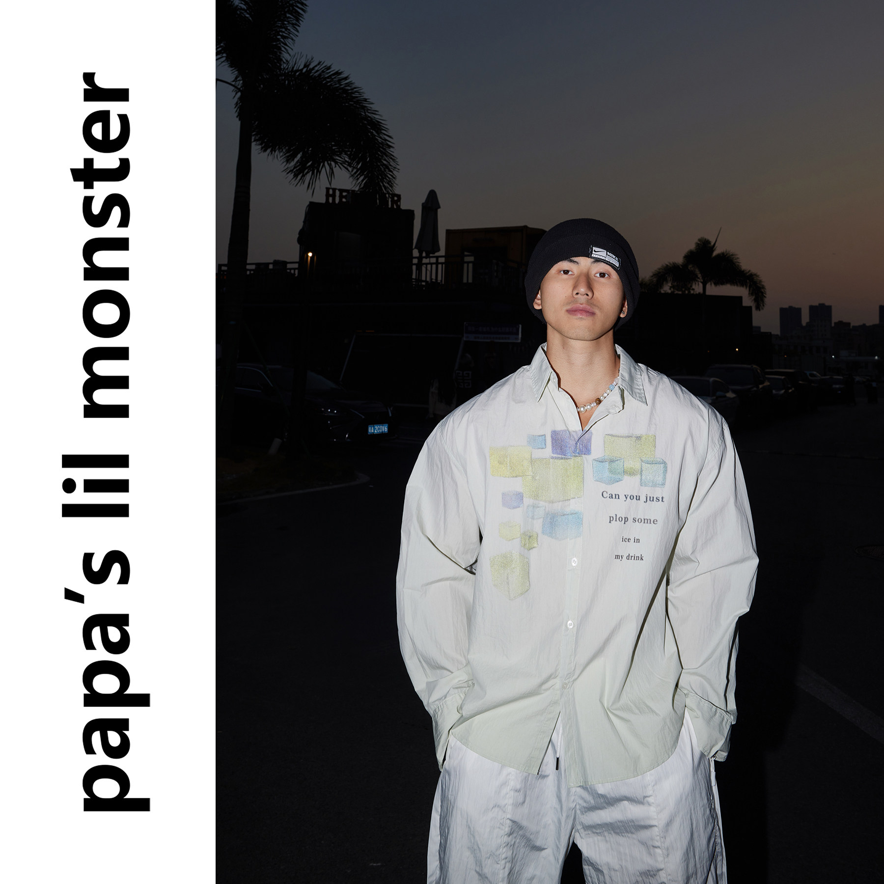 PAPASLILMONSTER【艺术街道】美式复古方块设计长袖宽松衬衫男,男装,衬衫,淘宝优惠券,粉丝福利购,淘宝优惠卷