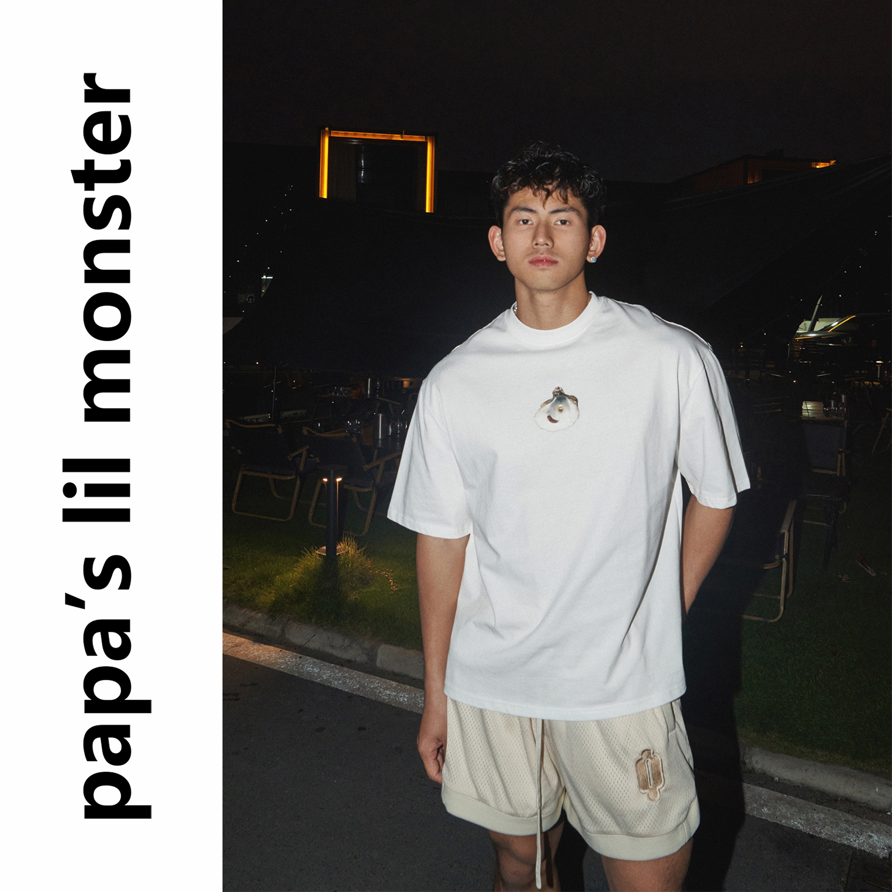 Papaslilmonster【海洋贝壳印花】美式夏季纯棉圆领百搭情侣T恤男