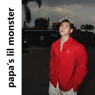 衬衫 Papaslilmonster 早秋休闲基础通勤长袖 本命年 男 棉麻混纺