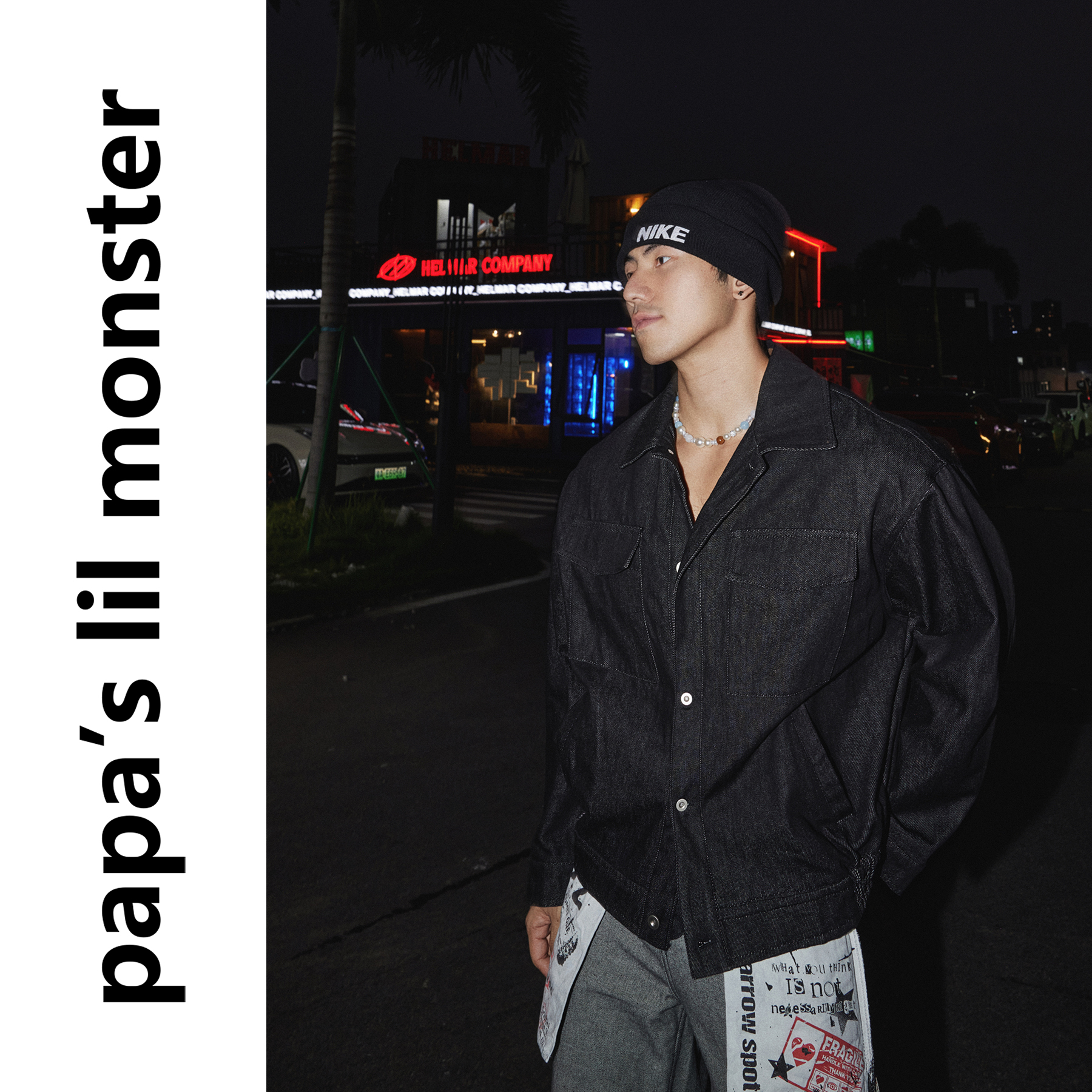 PAPASLILMONSTER【随性牛仔】美式复古风翻领夹克宽松工装外套难