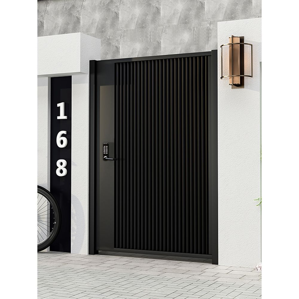 铁艺大门乡村庭院门别墅不锈钢双开大小门现代铝合金花园入户门