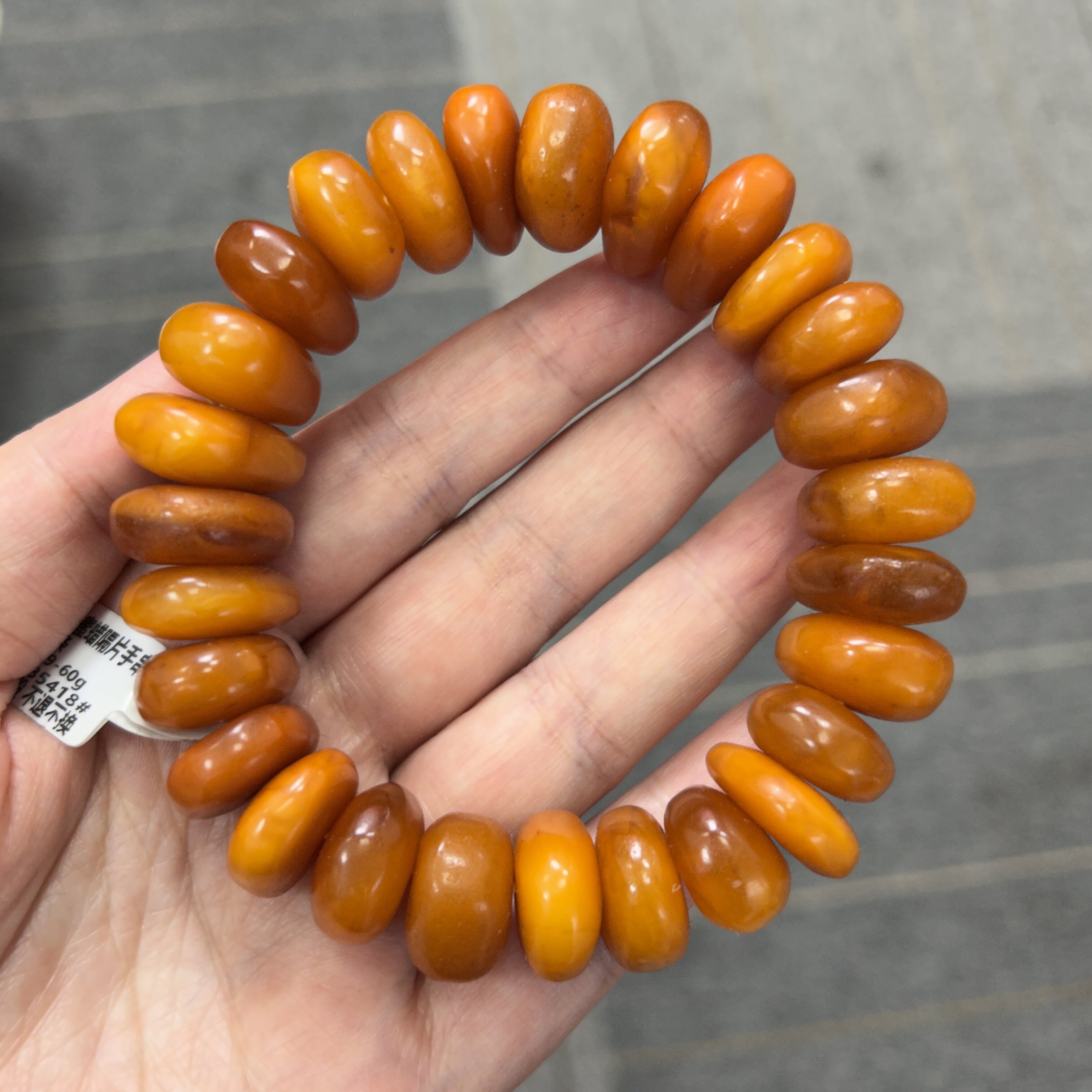 【一物一拍】天然原矿蜜蜡手串孤品老蜜蜡隔片手串16*20厚7mm以上