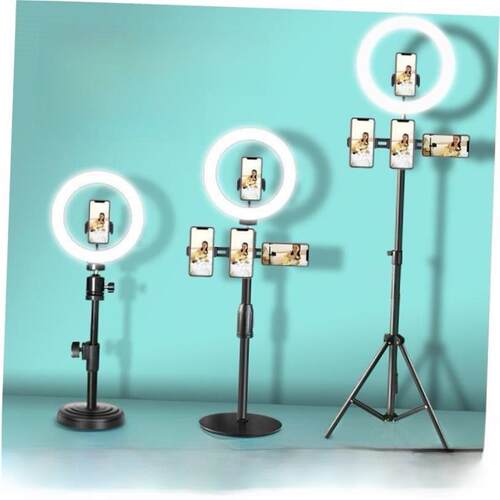 live streaming vlog ring led light desk stand tripod remote
