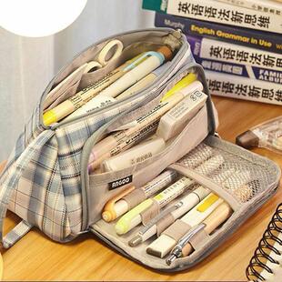 Large Capacity Pencil Case Kawaii Canvas Pencilcase School