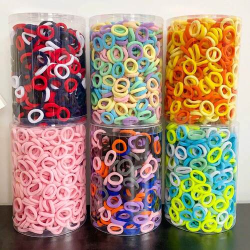 50PCS Colorful Basic Nylon Ealstic Hair Ties for Girls Ponyt
