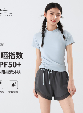 儿童泳衣2025夏季新款中大童少女初中生防晒保守带胸垫平角游泳装