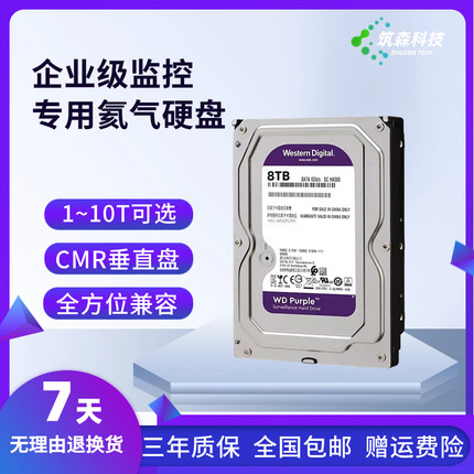 1T2T3T4T8T企业级安防阵列监控录像机专用硬盘CMR垂直服务器SATA