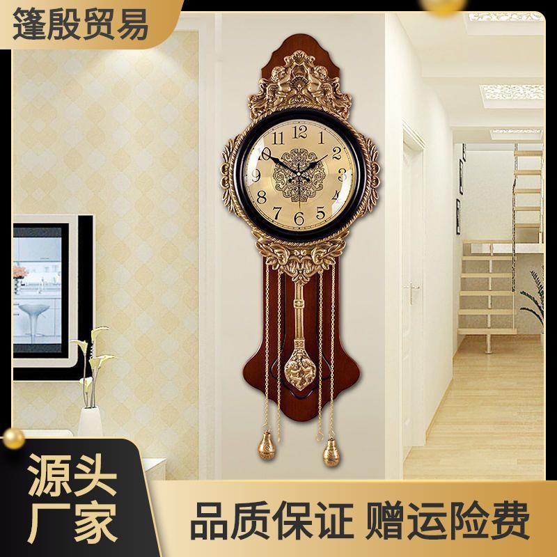 欧式时钟挂钟客厅装饰钟表静音纯铜豪华创意石英钟家用大号挂表闹