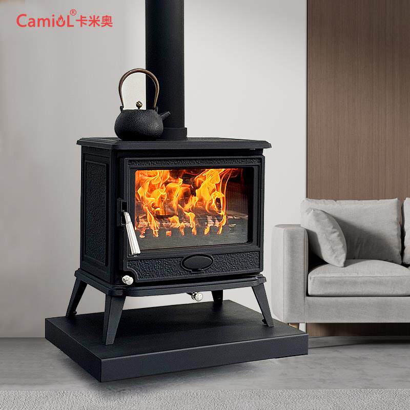 卡米奥壁炉冬天取暖烧柴真火燃木柴火家用农村别墅民宿铸铁取暖器