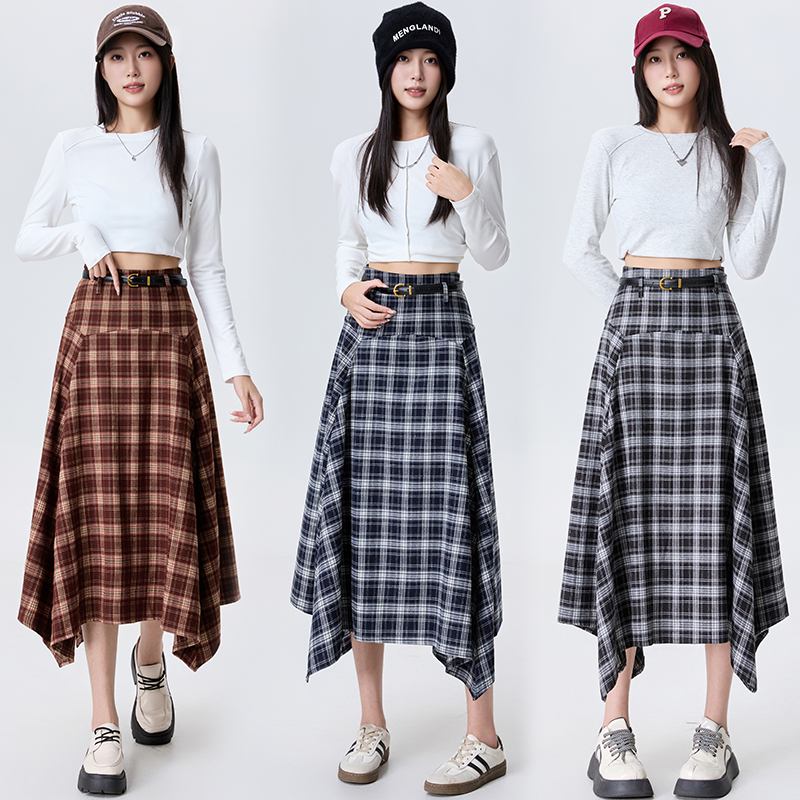 不规则大码中长款半身裙