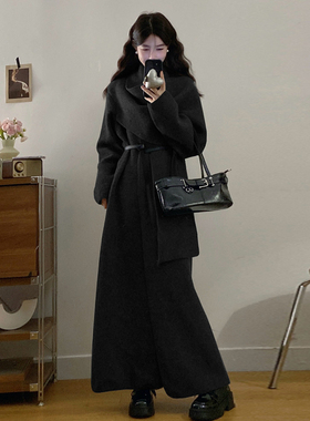 秋冬套装女2025新款爆款高级感阔腿灰色宽松大码收腰显瘦大衣