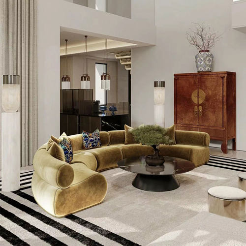 工厂高回弹海绵组装奶油风多人