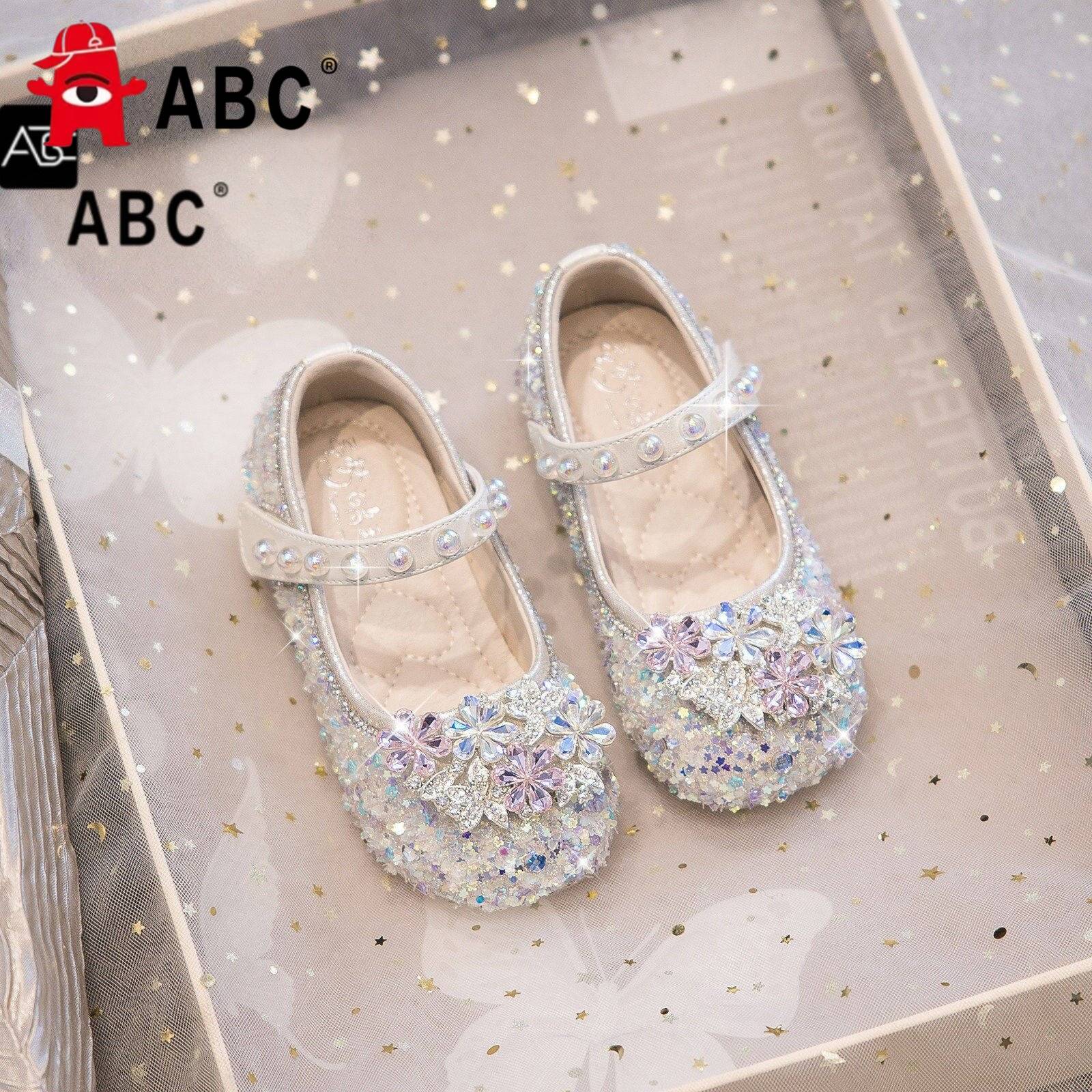 ABC女童亮晶晶水晶公主鞋软底图片