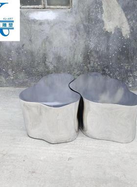 电镀凳子雕塑摆饰酒店大堂样板房客厅艺术摆设玄关现代桌面装饰品