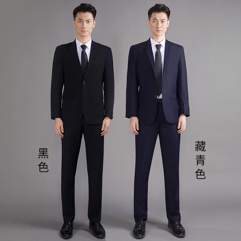 男士职业西装套装黑色商务正装高端修身面试伴郎结婚西服外套裤子