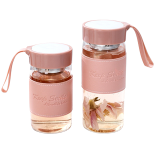 高颜值玻璃杯耐高温带茶隔喝水杯子2023新款网红牛奶咖啡杯泡茶杯