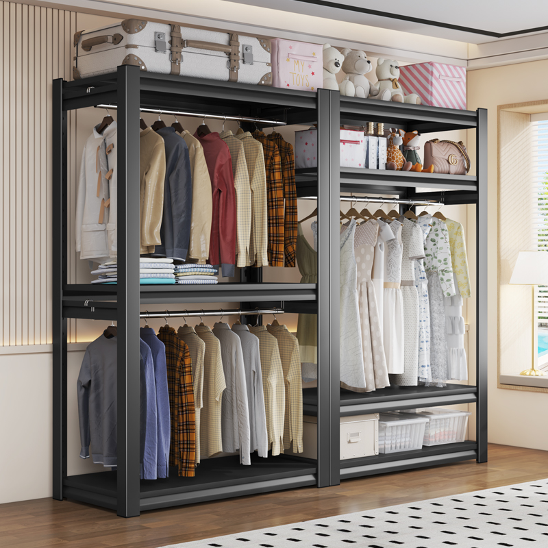 货架衣柜家用开放式衣橱卧室简易组装衣帽架收纳置物架阳台展示架