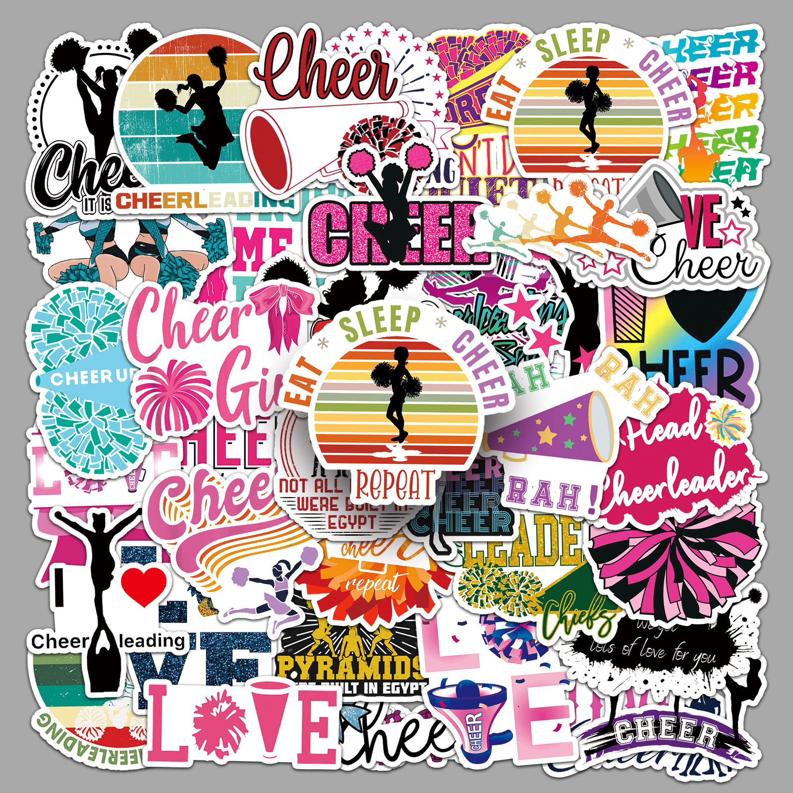 50张啦啦队加油鼓舞卡通人物diy涂鸦pvc装饰手机壳笔记本冰箱贴纸