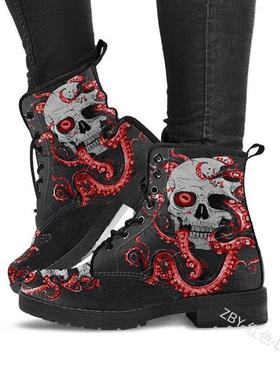 2021 woen mtatin boots fat booPCTs bimg silze 43骷髅女靴马丁