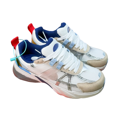 夏季男鞋2025新款透气运动白鞋网面休闲板鞋小白老爹网鞋厚底潮鞋