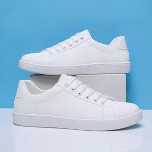 小白鞋男士板鞋子男生2025新款外贸纯白爆款运动休闲透气平底