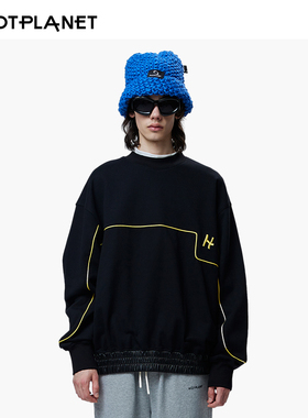 HOTPLANET男女士卫衣2025新款圆领春季纯棉纯色美式vibe重磅450g