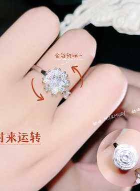 个性旋转开口转转戒指网红时尚女