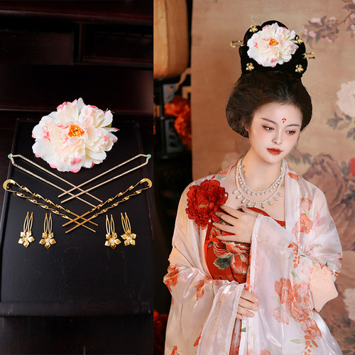 古风汉服头饰唐风明制造型后压