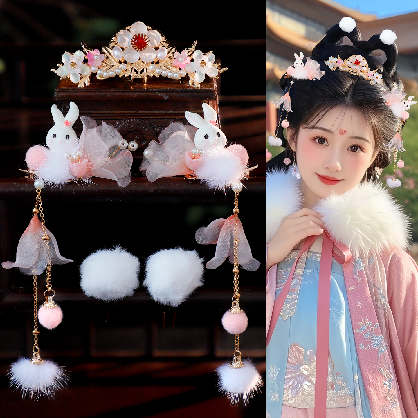 古风汉服百搭发饰少女唐风对夹