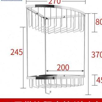 帝朗浴室全铜置物篮卫生间墙上三角篮转角置物架双层网篮带钩角架