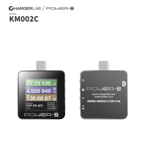 ChargerLABPOWER-ZUSBPD3.1协议48V量程双Type-C仪银色KM002CLite