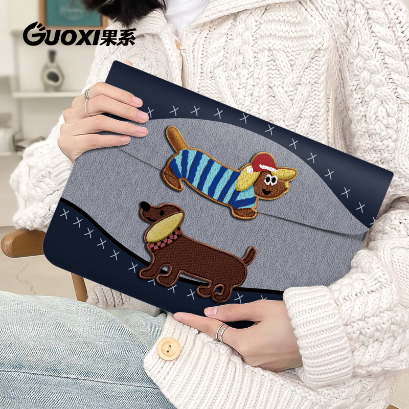 原创设计优质印花皮革电脑内胆包