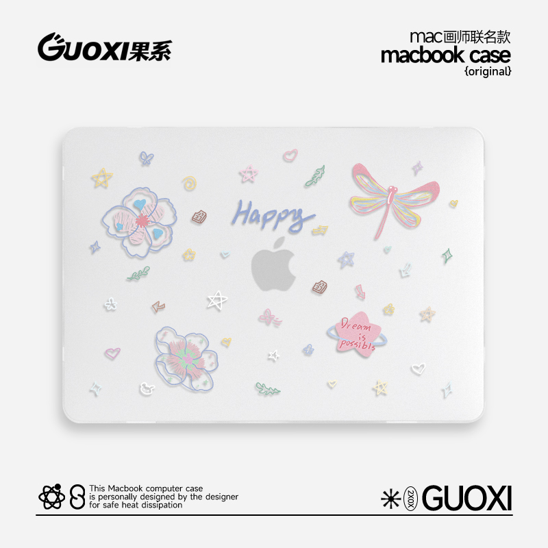 GUOXI手绘卡通透彩壳适用苹果