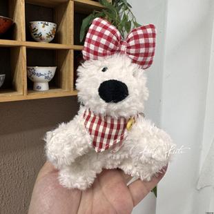 未定娃衣掌门狗14cm衣服围脖口水巾立体流汗小狗毛绒公仔围巾学生