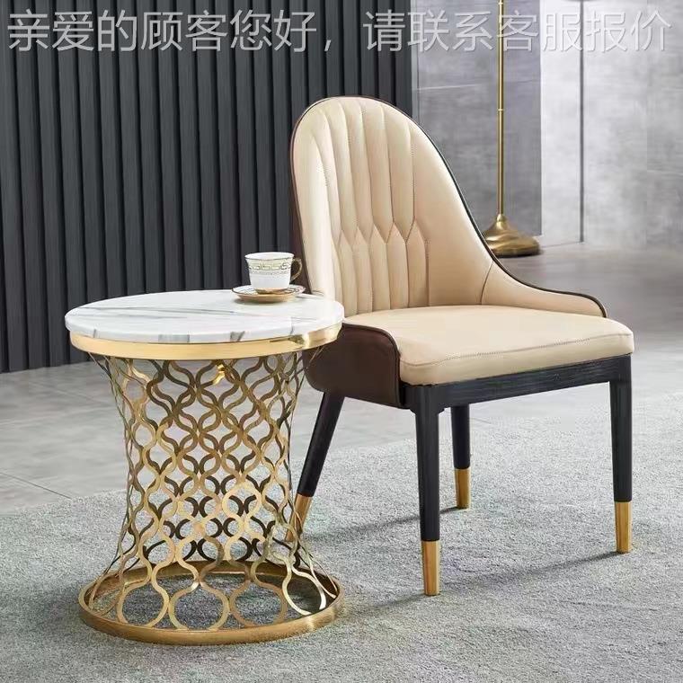 轻奢角几金厂色不锈钢圆几镜小蛮边几边桌柜小茶几面腰工直销角几