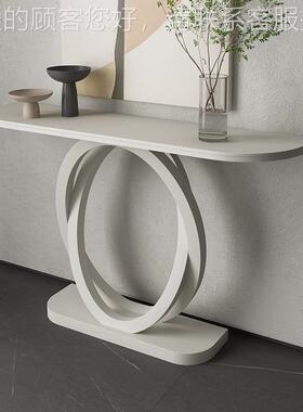 极简玄10890关桌奶油风简靠墙玄约关台色白代艺术端现景台条案设