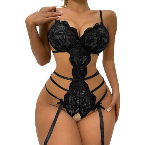 Funny lingerie lace transparent one-piece sexy pajamas