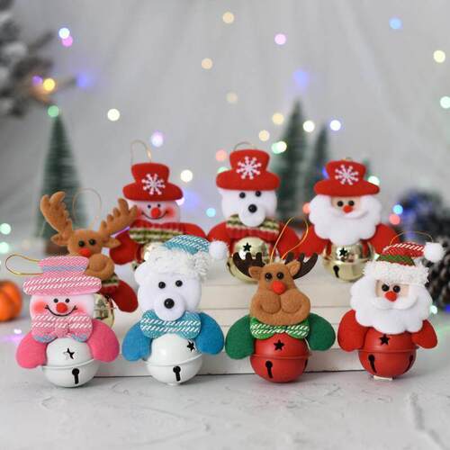 Christmas decorations With bell pendant Doll holding bell