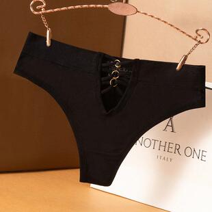 Women Sexy Fishnet Cut-Out Waist Thong Panties