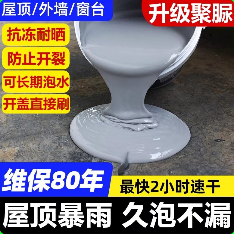 屋顶外墙聚脲防水维80年补漏涂料