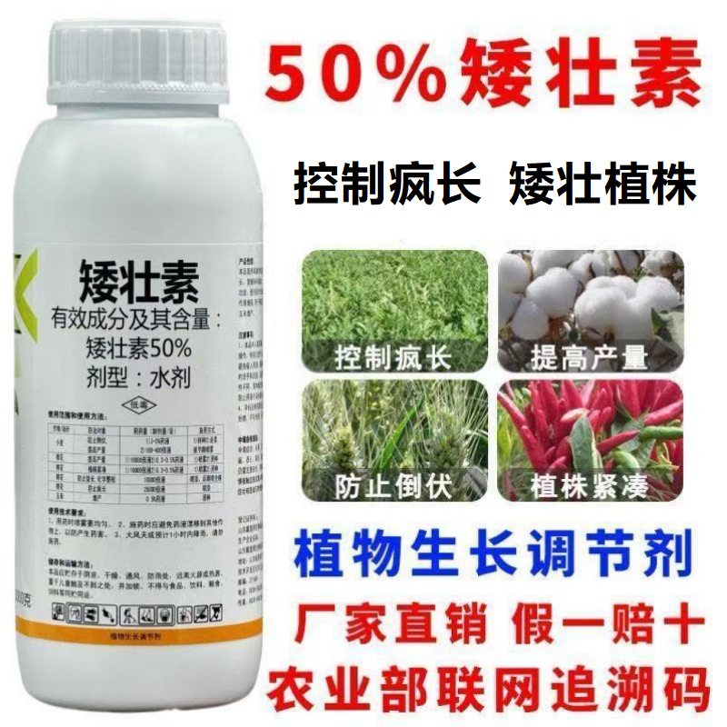矮壮素植株健状控旺剂矮壮剂植物壮矮素果树蔬菜小麦矮胖素