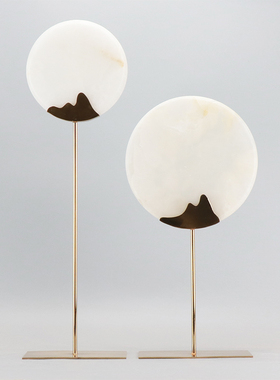 速发房中式铁艺圆形玉饰摆件酒店样板新创意别墅客厅玄关酒柜软装