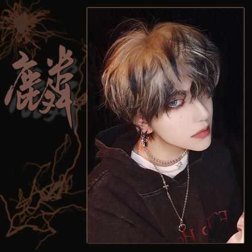 速发麟时可t韩尚少年感金渐层染色 li可aDk男基佬短假发