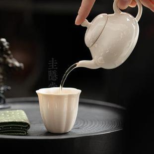圭隐堂草木灰手工陶瓷茶杯家用复古主人杯个人单杯品茗杯闻香杯子