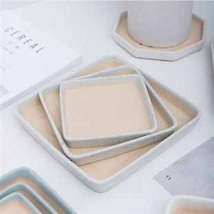 方形花盆托盘底座陶瓷正方形花盆盆托盆栽垫底接水盘底盘花盘托盘