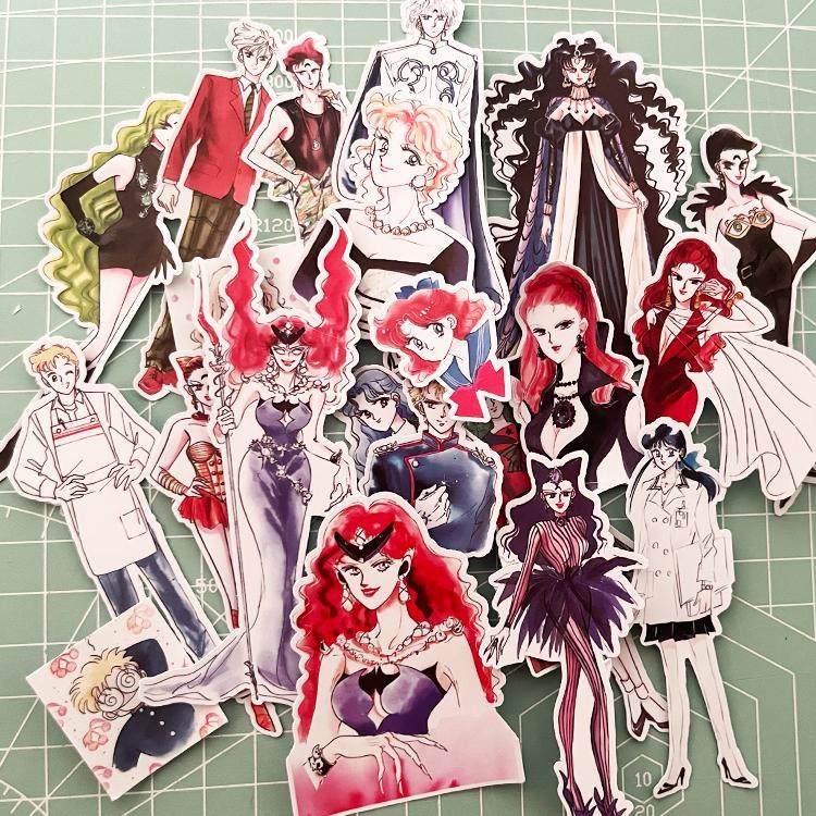 38包邮/古早手绘风美少女战士贴纸/立体贴纸