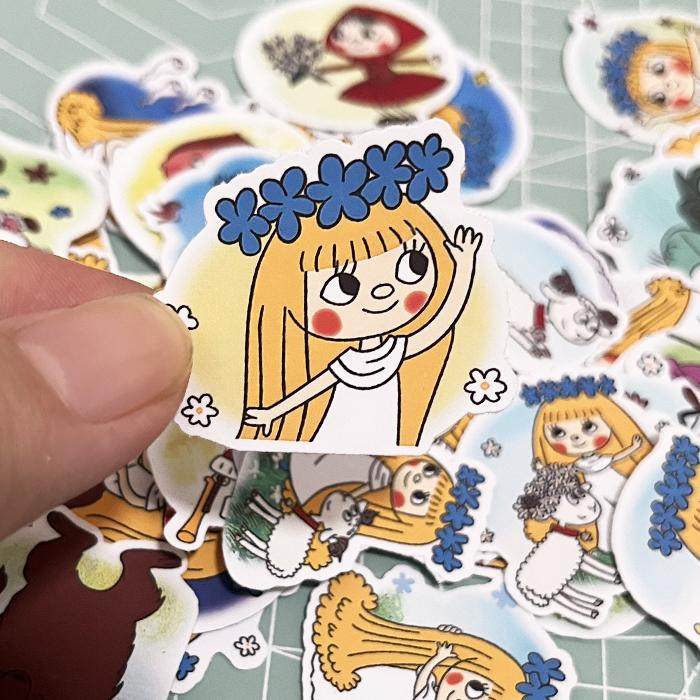 {满38包邮}古早动画卡通小仙子阿玛露卡手帐贴纸相册日记本装饰