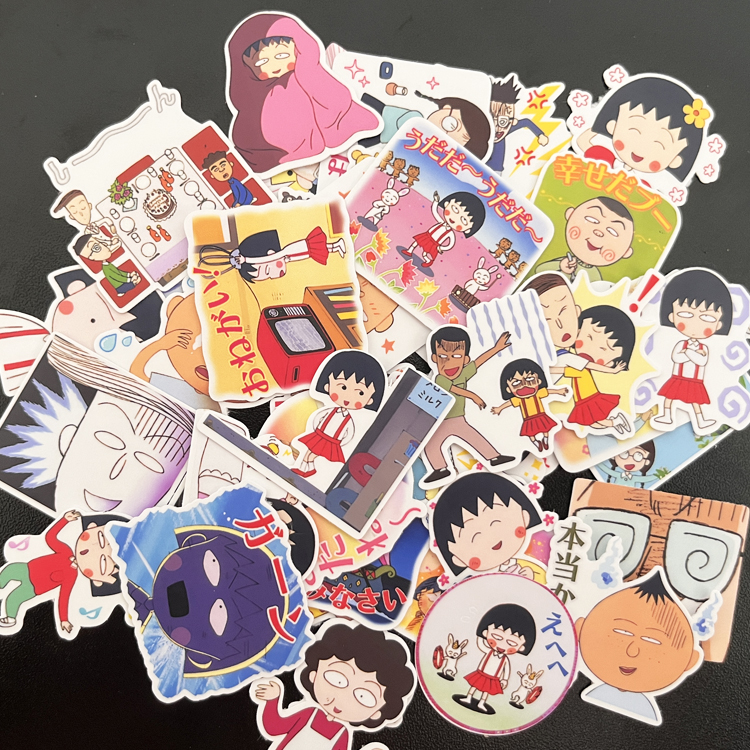 38包邮/昭和古早怀旧90年代樱桃小丸子手帐贴纸
